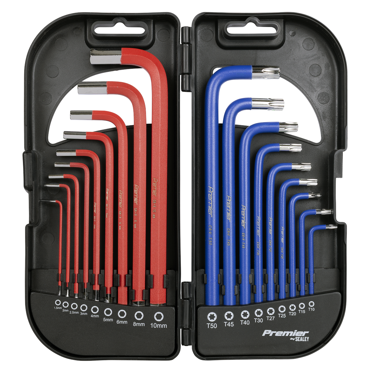 Sealey AK7176 TRX-Star* & Ball-End Hex Key Set 18pc Long Anti-Slip