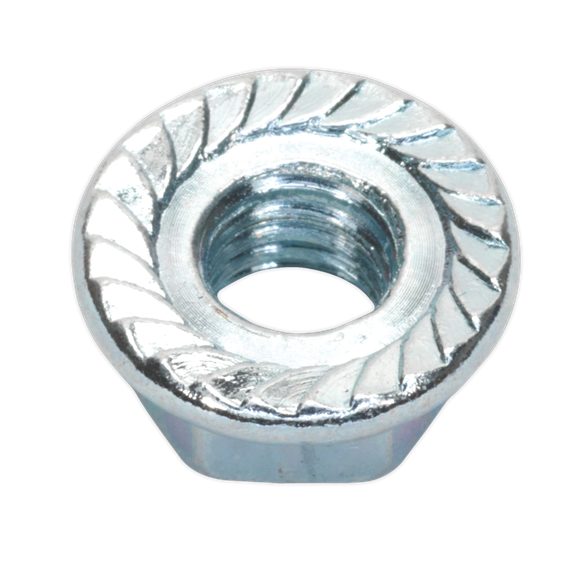 Sealey FN8 Flange Nut Serrated M8 Zinc Pack of 100