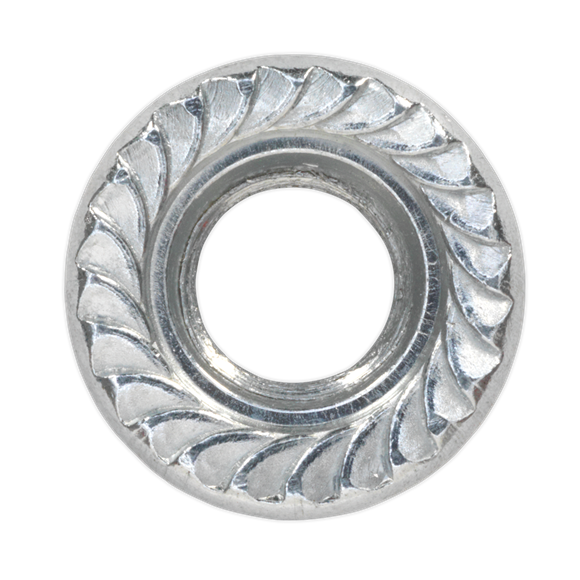 Sealey FN8 Flange Nut Serrated M8 Zinc Pack of 100