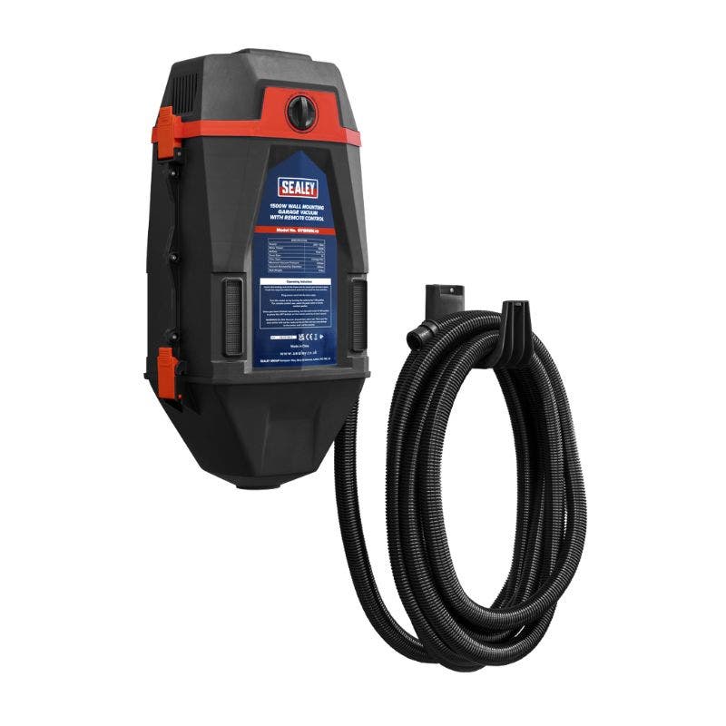 Sealey GV180WM Garage Vacuum 1500W with Remote Control - Wall Mounting