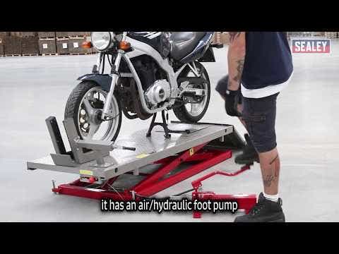 Sealey MC680A Motorcycle Lift 680kg Capacity Heavy-Duty Air/Hydraulic