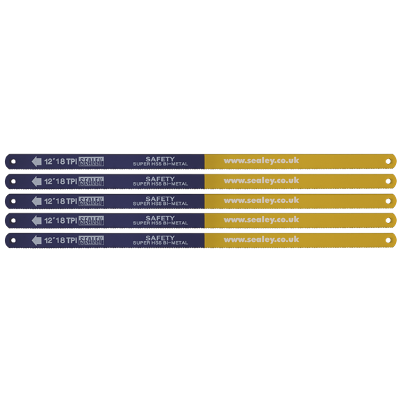Sealey HSB0518 Hacksaw Blade 300mm HSS Bi-Metal 18tpi Pack of 5
