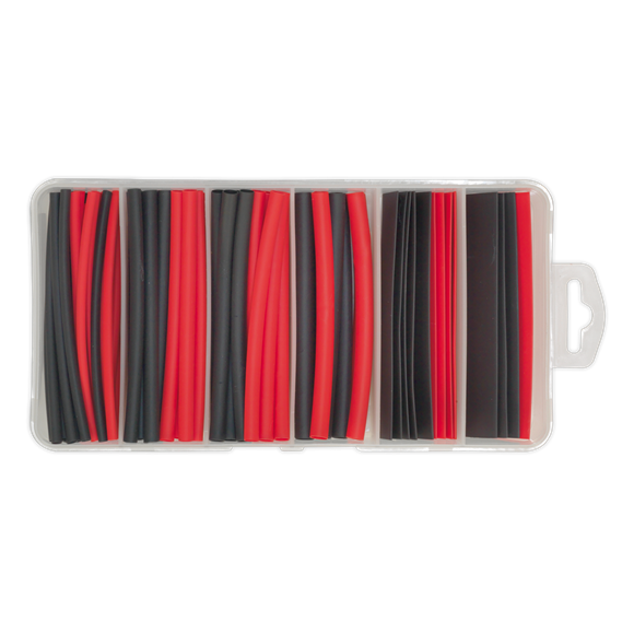 Sealey HST100BR Heat Shrink Tubing Assortment 95pc 100mm Black & Red
