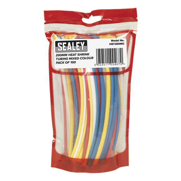 Sealey HST200MC Heat Shrink Tubing Mixed Colours 200mm 100pc