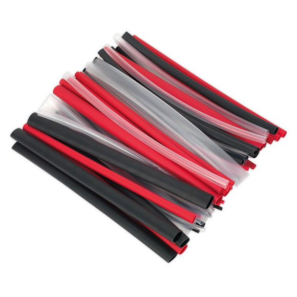 Sealey HSTAL72MC Heat Shrink Tubing Assortment 72pc Mixed Colours Adhesive Lined 200mm