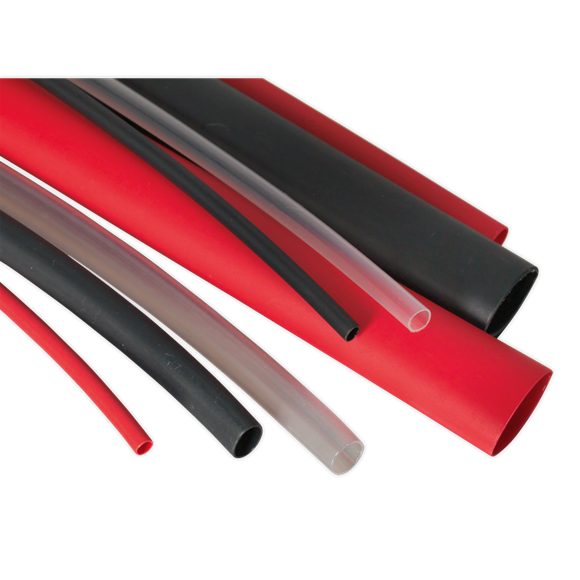 Sealey HSTAL72MC Heat Shrink Tubing Assortment 72pc Mixed Colours Adhesive Lined 200mm