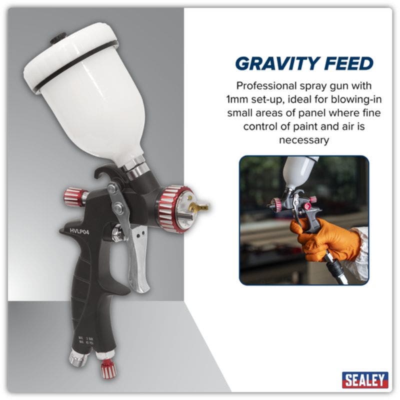 Sealey HVLP04 HVLP Gravity Feed Touch-Up Spray Gun 1mm Set-Up