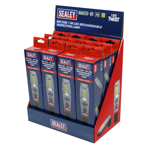 Sealey LED1001DB Rechargeable Inspection Light 8W LED - Display Box of 12