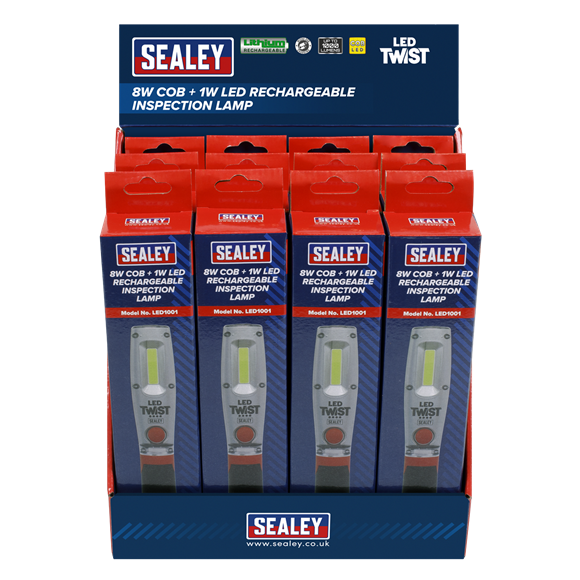 Sealey LED1001DB Rechargeable Inspection Light 8W LED - Display Box of 12