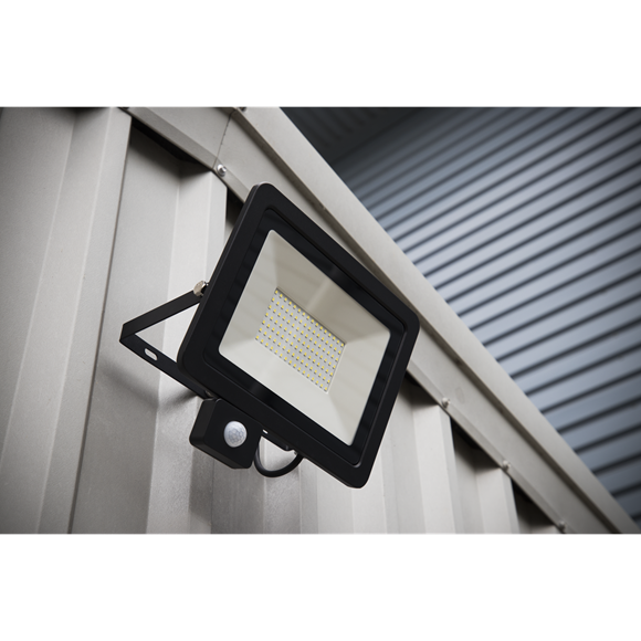 Sealey LED113PIR Extra Slim Floodlight with PIR Sensor 50W SMD LED