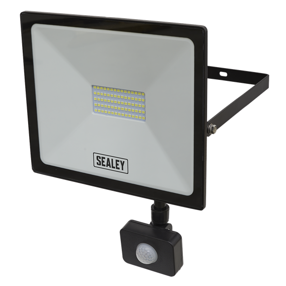 Sealey LED113PIR Extra Slim Floodlight with PIR Sensor 50W SMD LED