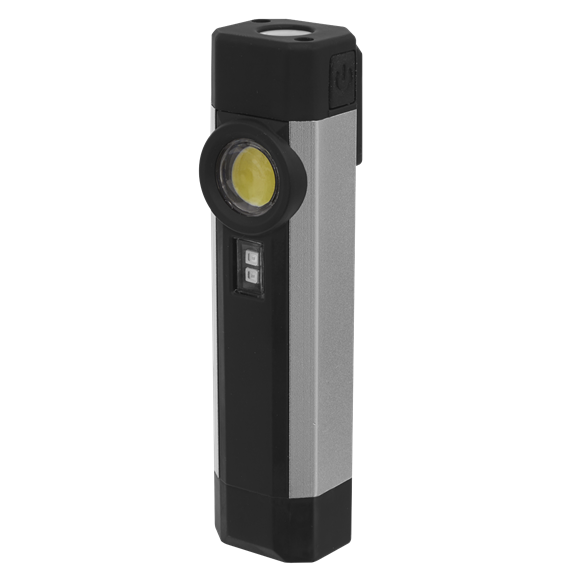 Sealey LED220UV Rechargeable Aluminium Pocket Light with UV 3W COB & 1 SMD LED