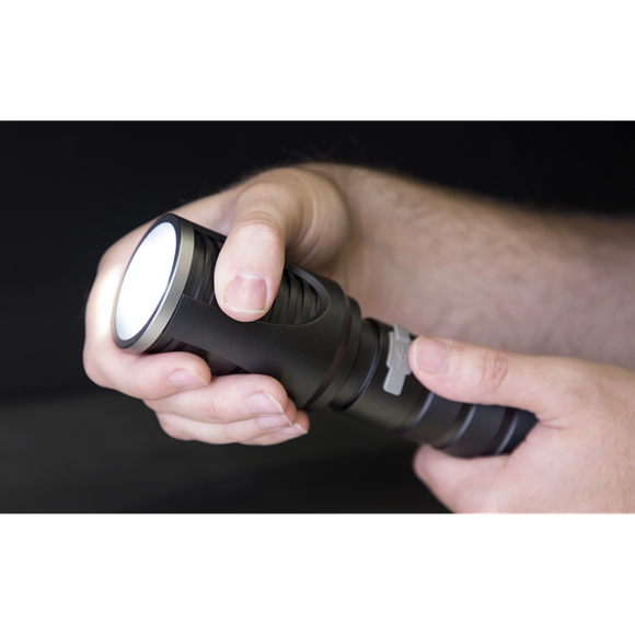 Sealey LED4494 Aluminium Torch 60W COB LED Adjustable Focus Rechargeable with USB Port