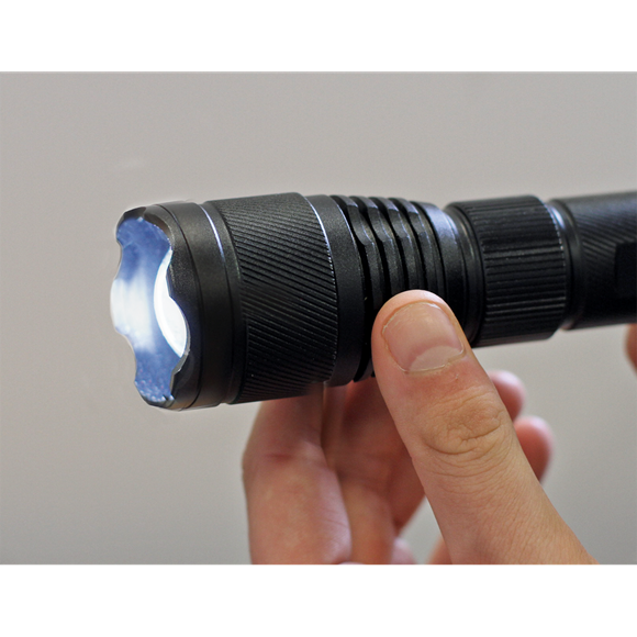 Sealey LED449 Aluminium Torch 10W CREE* XPL LED Adjustable Focus Rechargeable with USB Port