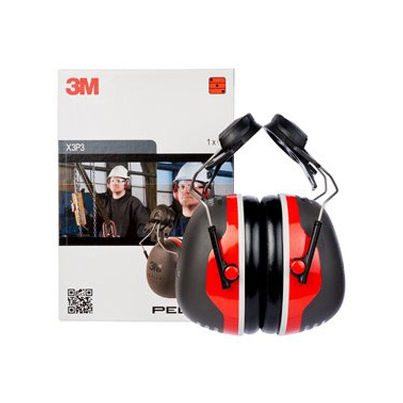 3M PELTOR Ear Defenders, 32 dB, Red, Helmet Mounted attachment, X3P3