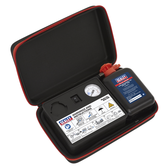 Sealey MAC10S Tyre Inflator 12V & Emergency Puncture Sealant Kit
