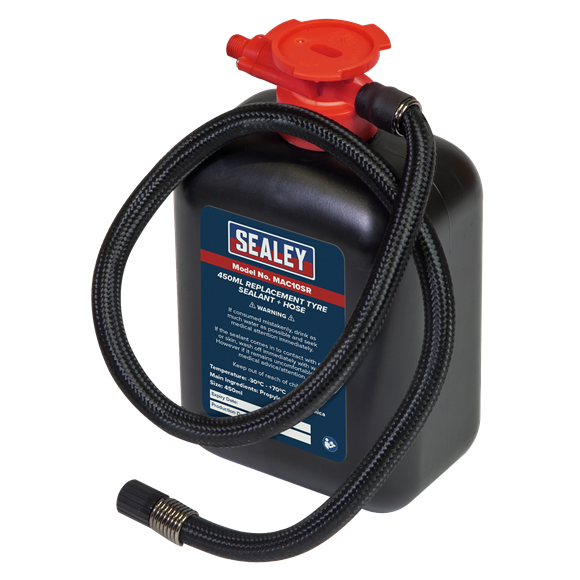 Sealey MAC10SR Replacement Tyre Sealant 450ml & Hose