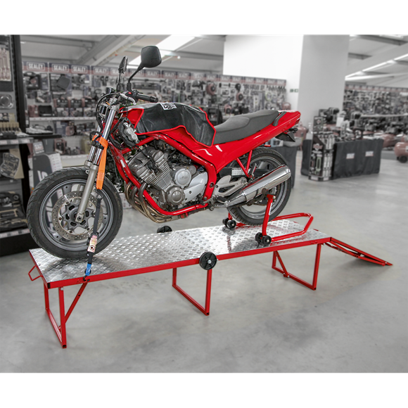 Sealey MCW360 Folding Motorcycle Workbench with Ramp 360kg Capacity
