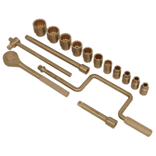 Sealey NS124 Socket Set 17pc 1/2"Sq Drive - Non-Sparking