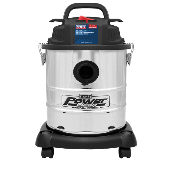 Sealey PC195SD 20L Vacuum Cleaner Wet & Dry Stainless Steel Drum 1200W/230V