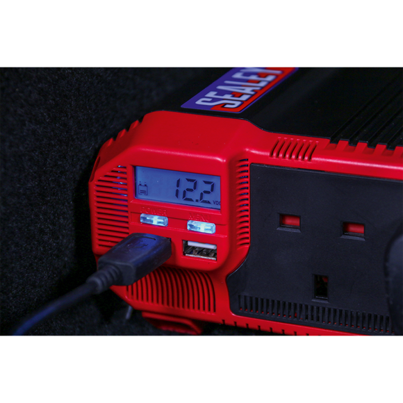 Sealey PI2000 Power Inverter Modified Sine Wave 2000W 12V DC - 230V 50Hz