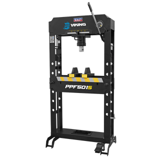 Sealey PPF501S Viking Air/Hydraulic Press 50 Tonne Floor Type with Sliding Ram and Foot Pedal
