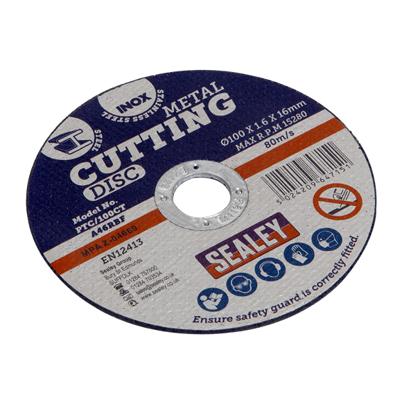 Sealey PTC/100CT Cutting Disc Ø100 x 1.6mm 16mm Bore