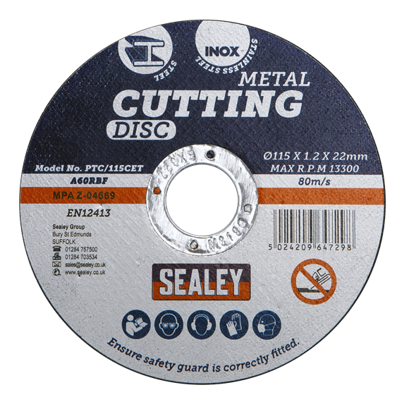 Sealey PTC/115CET Cutting Disc Ø115 x 1.2mm 22mm Bore