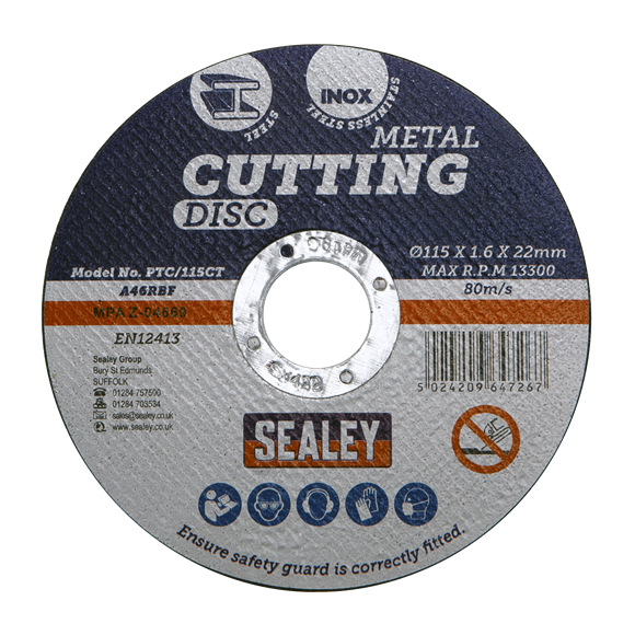 Sealey PTC/115CT Cutting Disc Ø115 x 1.6mm 22mm Bore