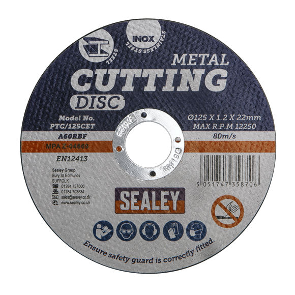 Sealey PTC/125CET Cutting Disc Ø125 x 1.2mm 22mm Bore