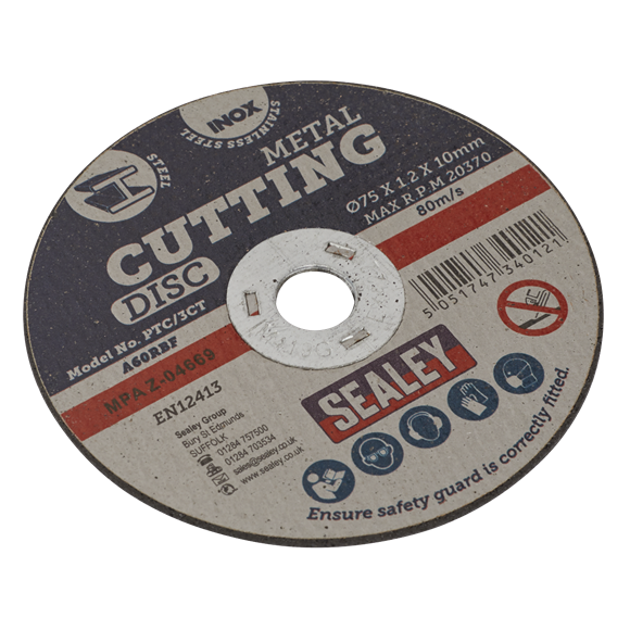 Sealey PTC/3CT Cutting Disc Ø75 x 1.2mm 10mm Bore