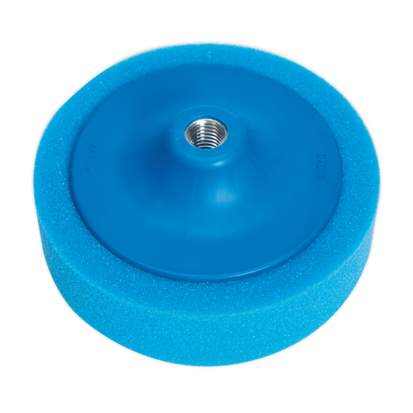Sealey PTC/CH/5/8-B 150 x 50mm Buffing & Polishing Foam Head 5/8"UNC - Blue/Medium