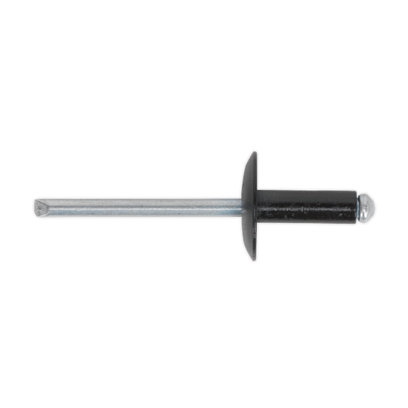 Sealey RAB3210L Aluminium Rivet Black Large Flange 3.2 x 10mm Pack of 200