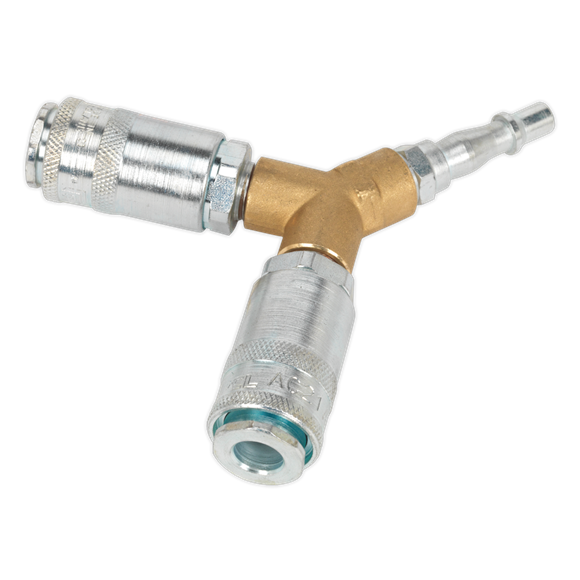 Sealey AC87 Twin Coupling Bodies Y-Adaptor