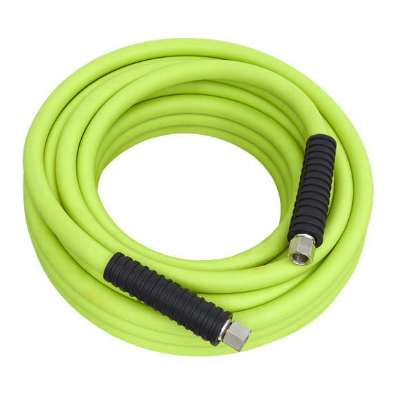 Sealey AHHC10G High-Visibility Hybrid Air Hose with 1/4"BSP Unions 10m x 8mm