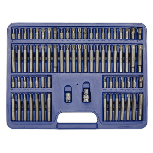 Sealey AK21974 TRX-Star/Security TRX-Star/Hex/Ribe/Spline Bit Set 74pc 3/8" & 1/2"Sq Drive