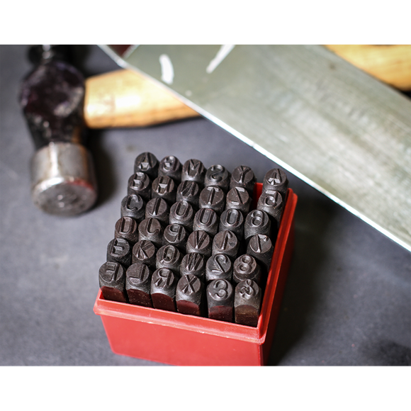 Sealey AK8297 Letter & Number Punch Set 36pc 8mm