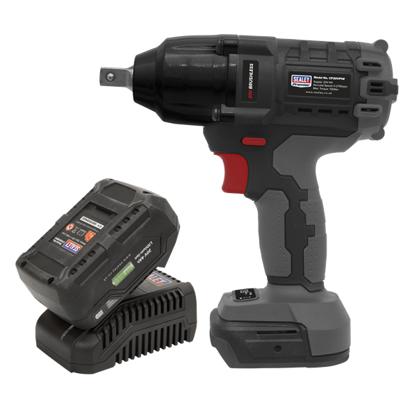 Sealey CP20VPIWKIT1 Brushless Impact Wrench Kit 1/2"Sq Drive 20V 4Ah 700Nm