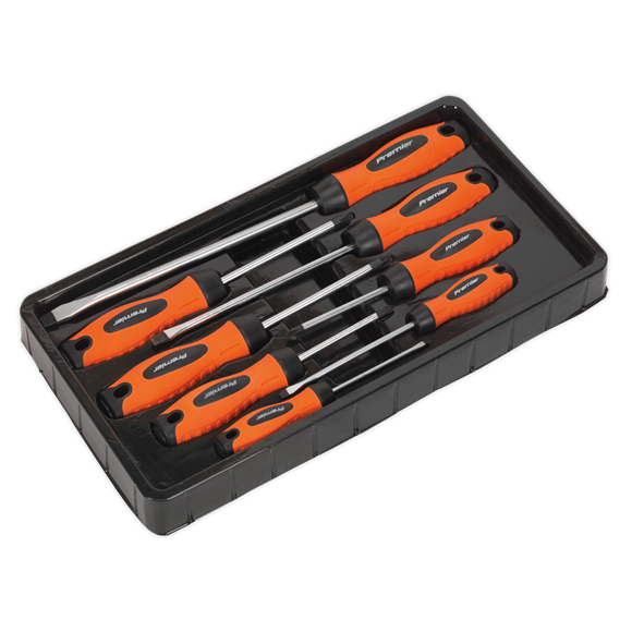 Sealey HV003 Screwdriver Set 8pc Hi-Vis Orange