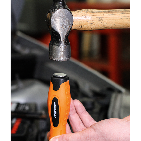 Sealey HV004 Screwdriver Set 8pc Hammer-Thru Hi-Vis Orange