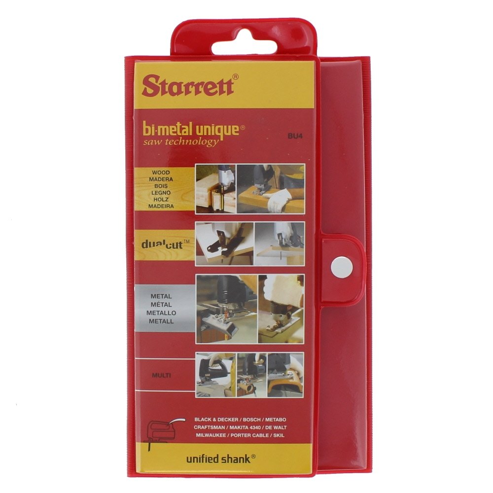 Starrett HSS Bi-Metal Jigsaw Blades - 19-Piece Assorted Set for Cutting Wood, Metal & Plastics - BU4