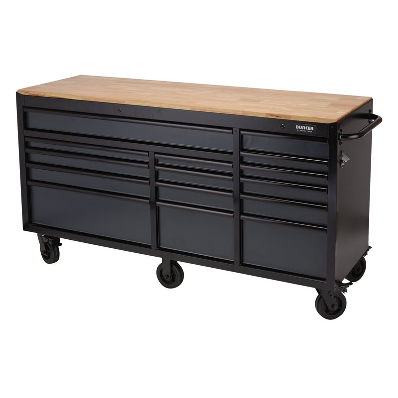 Draper 08241 BUNKER Workbench Roller Tool Cabinet 15 Drawer 72