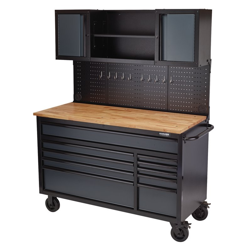 Draper BUNKER® Roller Workstation with Workbench 10 Drawer 56
