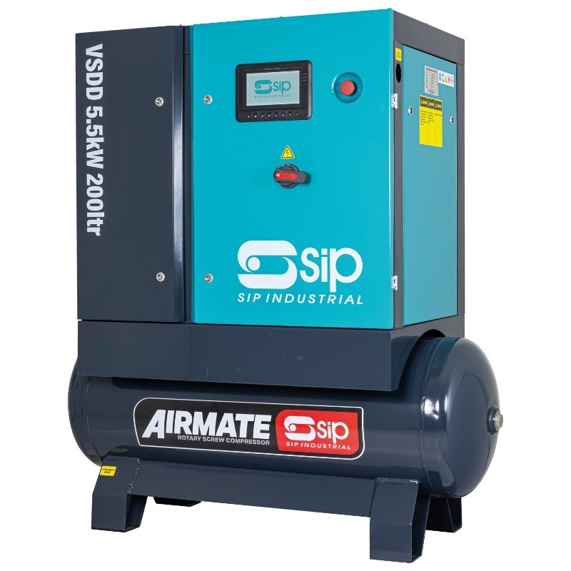SIP 08258 VSDD 5.5kW 8bar 200ltr 400v Rotary Screw Compressor
