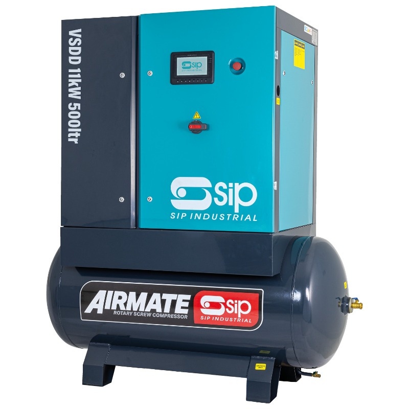 SIP 08277 VSDD/RDF 11kW 8bar 500ltr 400v Rotary Screw Compressor with Dryer & Filter