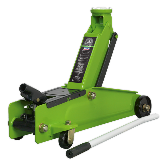 Sealey 1153CXHV Trolley Jack 3tonne Long Chassis Heavy-Duty Hi-Vis