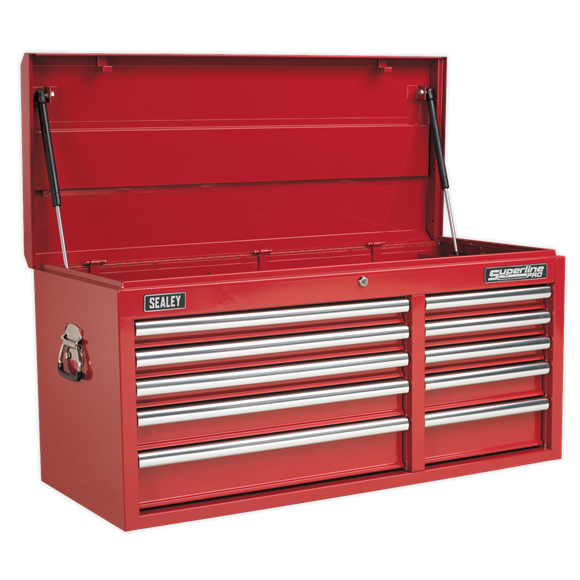 Sealey AP41110 Topchest 10 Drawer with Ball Bearing Slides Heavy-Duty - Red
