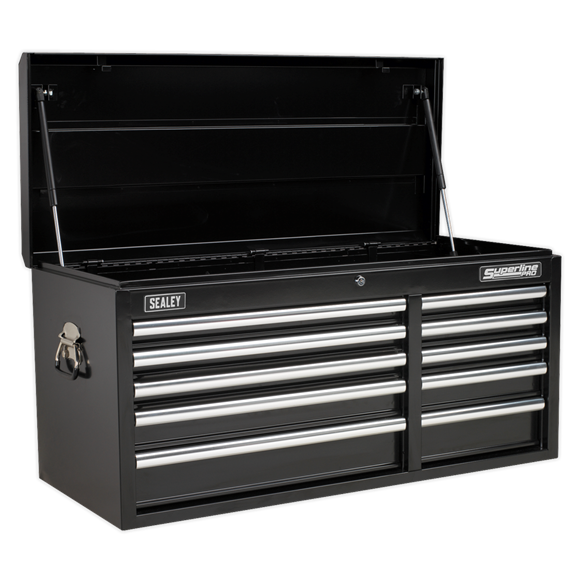 Sealey AP41110B Topchest 10 Drawer with Ball Bearing Slides Heavy-Duty - Black