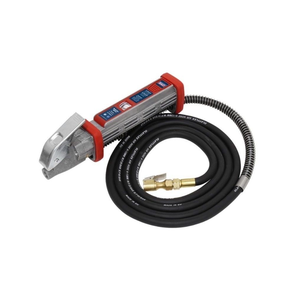 Sealey SA372 Tyre Inflator 2.7m Hose with Clip-On Connector