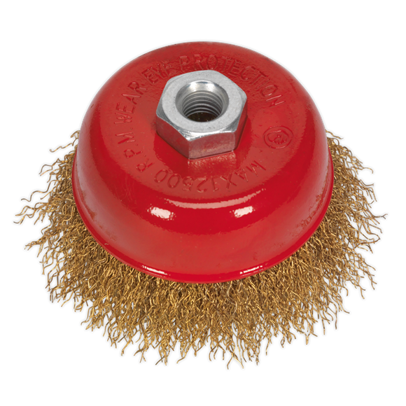 Sealey CBC75 Brassed Steel Cup Brush Ø75mm M10 x 1.5mm